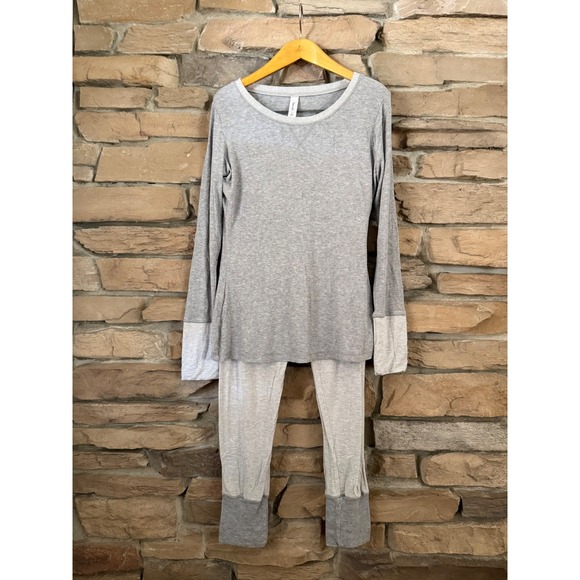 Splendid Other - Splendid Womens Gray Ribbed Knit Pajama Set Long Sleeve Leggings Size Large